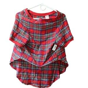 Holiday Time Red Plaid Christmas Morning Dog Pajama Top Jacket 2X Large Dog